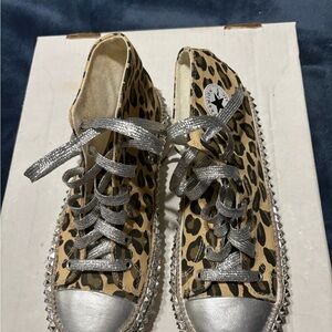 Classic Leopard Sneakers with Silver Accents
